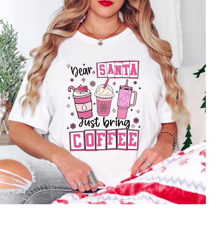 Coffee Lover Unisex Tee - Dear Santa, Just Bring Coffee