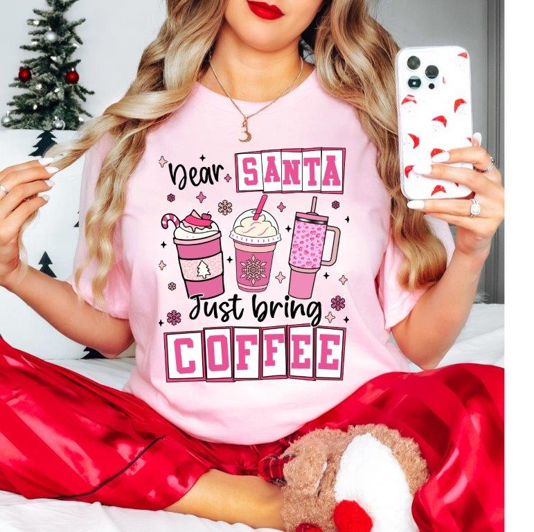 Coffee Lover Unisex Tee - Dear Santa, Just Bring Coffee