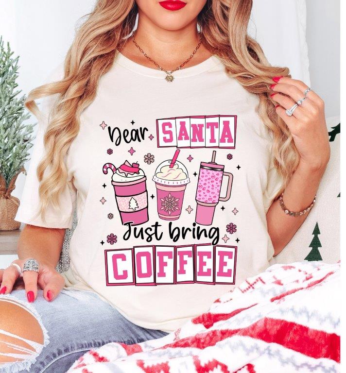 Coffee Lover Unisex Tee - Dear Santa, Just Bring Coffee