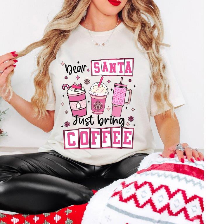 Coffee Lover Unisex Tee - Dear Santa, Just Bring Coffee