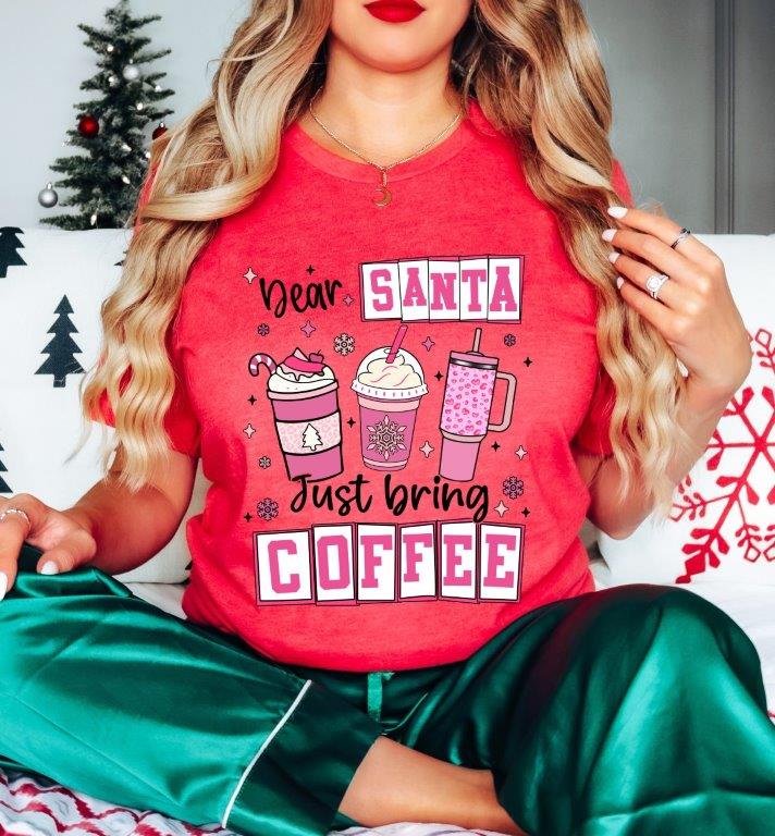 Coffee Lover Unisex Tee - Dear Santa, Just Bring Coffee