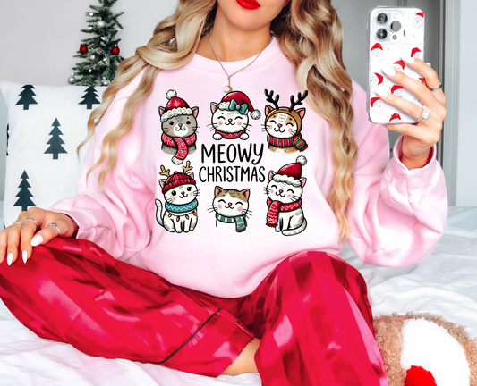 Meowy Christmas Cat Sweatshirt